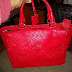 Red leather kate spade